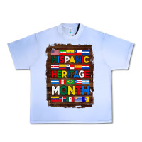 Grape Ice hispanic haritage month flags with background Urban Heavy Tee - BundleAndBundleShop