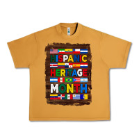Peanut Butter hispanic haritage month flags with background Urban Heavy Tee - BundleAndBundleShop