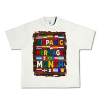 Pistachio hispanic haritage month flags with background Urban Heavy Tee - BundleAndBundleShop