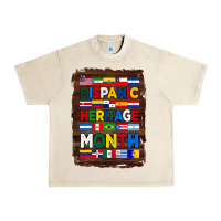 Sandshell hispanic haritage month flags with background Urban Heavy Tee - BundleAndBundleShop