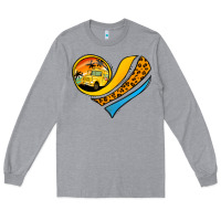 Heather Grey school bus heart Long Sleeve Tee - Jasminsmagicworld