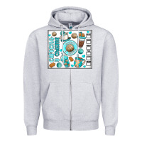 Heather Grey cafecito y chisme Zipper Hoodie - MaliasSmallBusiness