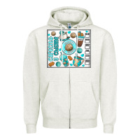 Oatmeal Heather cafecito y chisme Zipper Hoodie - MaliasSmallBusiness