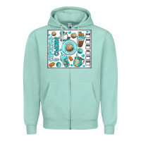 Seafoam cafecito y chisme Zipper Hoodie - MaliasSmallBusiness