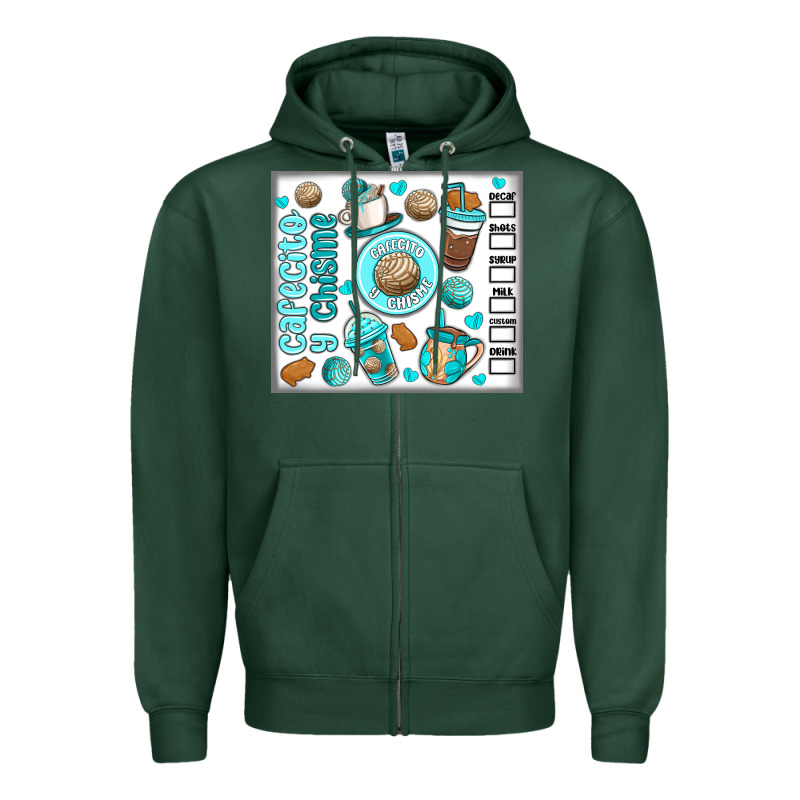 Cafecito Y Chisme Zipper Hoodie by MaliasSmallBusiness | Teevron
