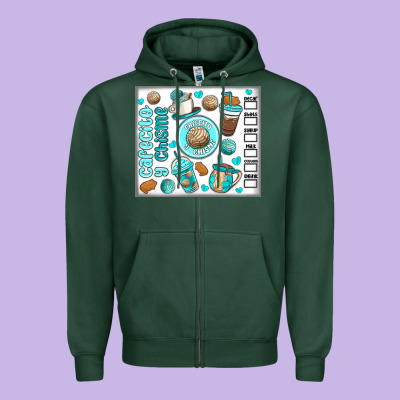 Cafecito Y Chisme Zipper Hoodie Designed By Maliassmallbusiness