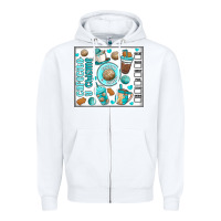 White cafecito y chisme Zipper Hoodie - MaliasSmallBusiness