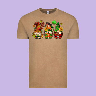 Fall Gnomes With Pumpkin Pie Vintage Tee Designed By Adodesignshop