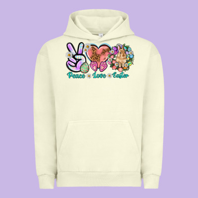 Peace Love Easter Day Urban Hoodie Designed By Howdyjamesfarm