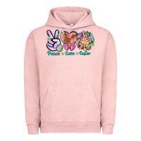 Pigment Salmon Peace love Easter Day Urban Hoodie - HowdyJamesFarm