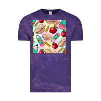 Cloud Purple school seamless pattern Vintage Tee - BundleAndBundleShop