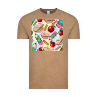 Vintage Coffee school seamless pattern Vintage Tee - BundleAndBundleShop