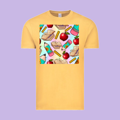 School Seamless Pattern Vintage Tee Designed By Bundleandbundleshop