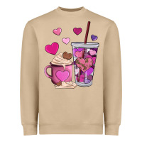 Mushroom valentines day heart coffe Heavyweight Sweatshirt - AdoDesignShop