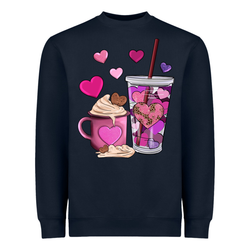 Valentines Day Heart Coffe Heavyweight Sweatshirt by AdoDesignShop | Teevron