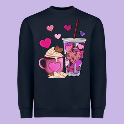 Valentines Day Heart Coffe Heavyweight Sweatshirt Designed By Adodesignshop