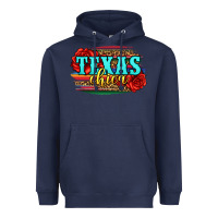 Navy Texas Chica with roses Heavyweight Hoodie - Jasminsmagicworld
