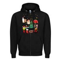Black merry christmas Zipper Hoodie - MaliasSmallBusiness