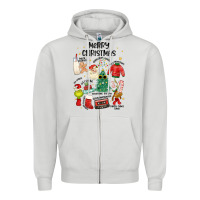 Dove Grey merry christmas Zipper Hoodie - MaliasSmallBusiness