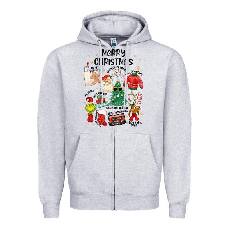 Merry Christmas Zipper Hoodie by MaliasSmallBusiness | Teevron