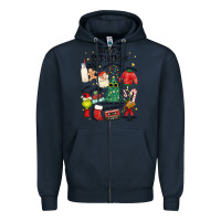 Navy merry christmas Zipper Hoodie - MaliasSmallBusiness