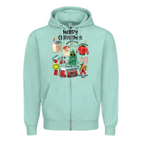 Seafoam merry christmas Zipper Hoodie - MaliasSmallBusiness