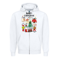 White merry christmas Zipper Hoodie - MaliasSmallBusiness