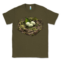 Army Green Bird Nest With Eggs Classic Tee - LillyAllenDesigns