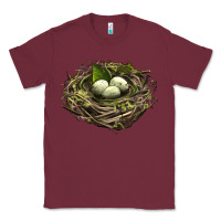 Burgundy Bird Nest With Eggs Classic Tee - LillyAllenDesigns