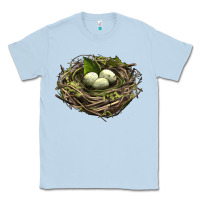 Dusty Blue Bird Nest With Eggs Classic Tee - LillyAllenDesigns