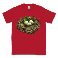 Red Bird Nest With Eggs Classic Tee - LillyAllenDesigns