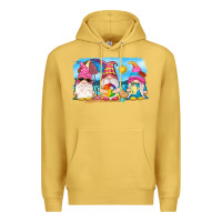 Antique Gold summer gnomes Premium Hoodie - NancyCooperArtShop