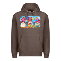 Coffee summer gnomes Premium Hoodie - NancyCooperArtShop