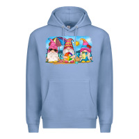 Colony Blue summer gnomes Premium Hoodie - NancyCooperArtShop