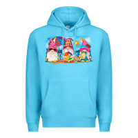 Ocean Blue summer gnomes Premium Hoodie - NancyCooperArtShop