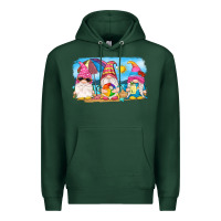 Sports Green summer gnomes Premium Hoodie - NancyCooperArtShop