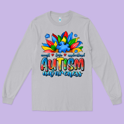 Autism Awareness Accept Love Understand Long Sleeve Tee Designed By Jahusdesignshop