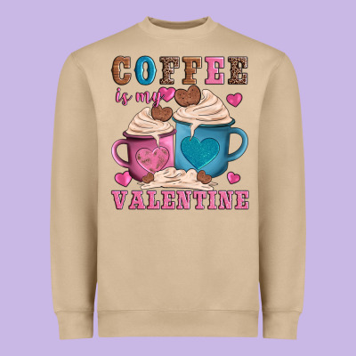 Valentines Day Coffe Is My Valentine Heavyweight Sweatshirt Designed By Adodesignshop