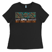 Black Rusty Sunflowers with Cowhide and Turquoise Ladies Tee - RanaPortraitStore