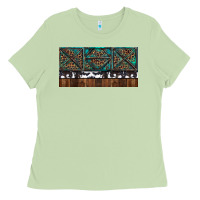 Matcha Rusty Sunflowers with Cowhide and Turquoise Ladies Tee - RanaPortraitStore