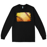 Black softball brushstroke Long Sleeve Tee - Jasminsmagicworld