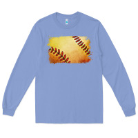 Colony Blue softball brushstroke Long Sleeve Tee - Jasminsmagicworld