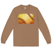 Toasted Coconut softball brushstroke Long Sleeve Tee - Jasminsmagicworld