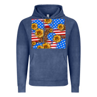 Vintage Denim basic sunflower and leopard Vintage Hoodie - AdoDesignShop