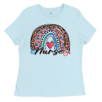 Baby Blue nurse rainbow Ladies Tee - Zillion Design Studio