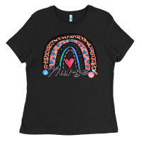 Black nurse rainbow Ladies Tee - Zillion Design Studio