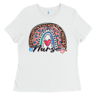 White nurse rainbow Ladies Tee - Zillion Design Studio