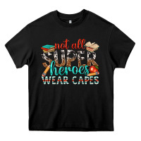 Black not all superheroes wear capes with books Heavy Core Tee - texasbilliewilder