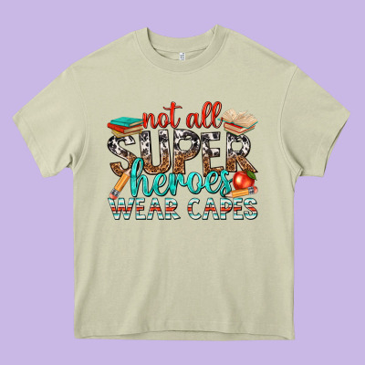 Not All Superheroes Wear Capes With Books Heavy Core Tee Designed By Texasbilliewilder