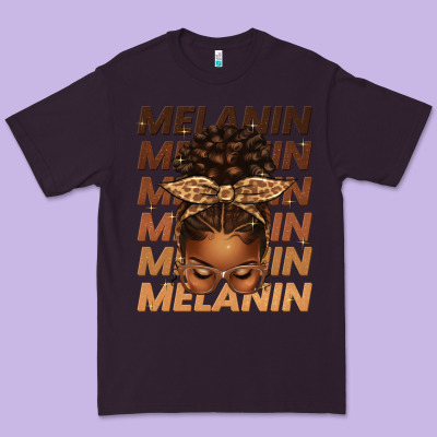 Melanin Afro Messy Bun Premium Tee Designed By Texasbilliewilder